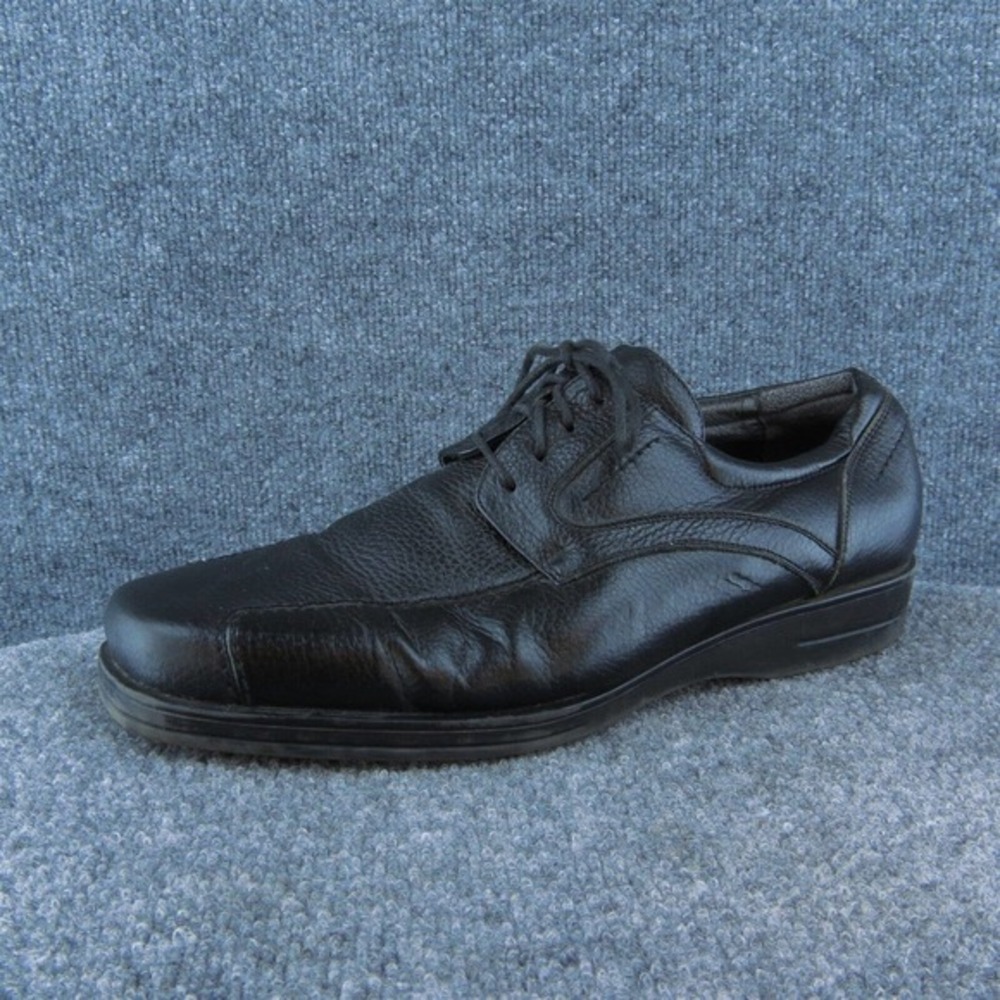 Claiborne Steven Men Derby Oxfords Shoes Black Leather Lace Up‎ Size 12 Medium